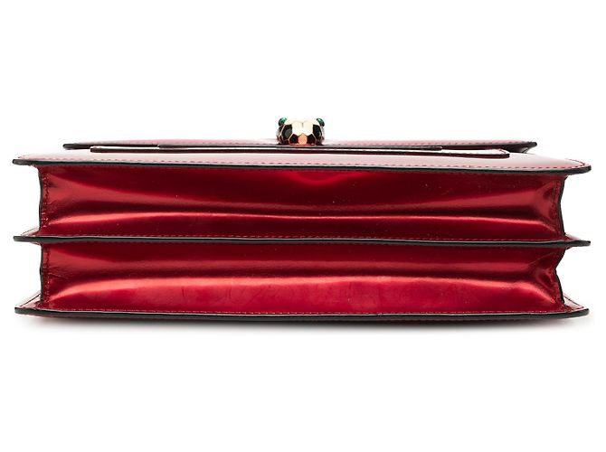 Bulgari Bolsa de Ombro Bvlgari Red Medium Patent Serpenti Forever Vermelho - vista 3