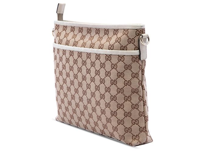 Borsa a tracolla Gucci in tela GG beige - vista 2