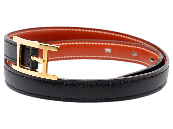 Cinturón reversible Quentin Hermès en piel Box Calf negra Negro - vista 2