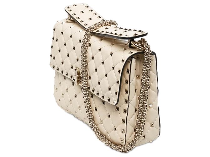 Bolsa Satchel Valentino Rockstud Spike em Nappa Branca Medium Branco - vista 2