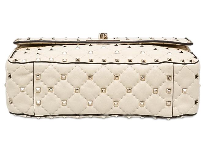Bolsa Satchel Valentino Rockstud Spike em Nappa Branca Medium Branco - vista 3