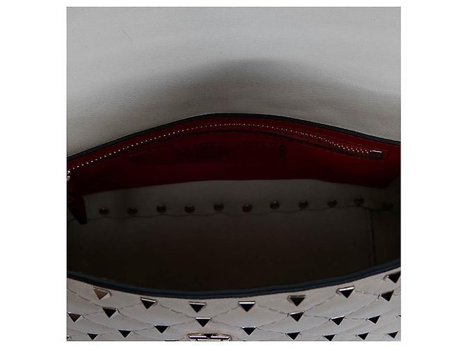 Bolsa Satchel Valentino Rockstud Spike em Nappa Branca Medium Branco - vista 4