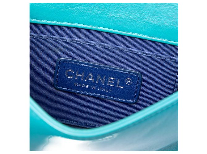 Chanel Green Mini Ombre Acrylic and Patent Boy Brick Flap Verde - vista 5