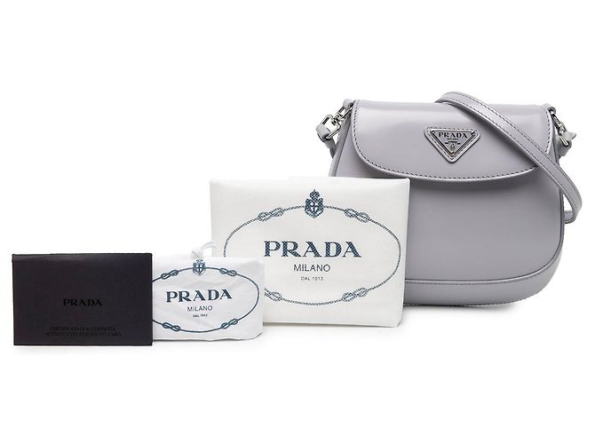 Prada Mini Cleo Flap de piel cepillada púrpura - vista 9