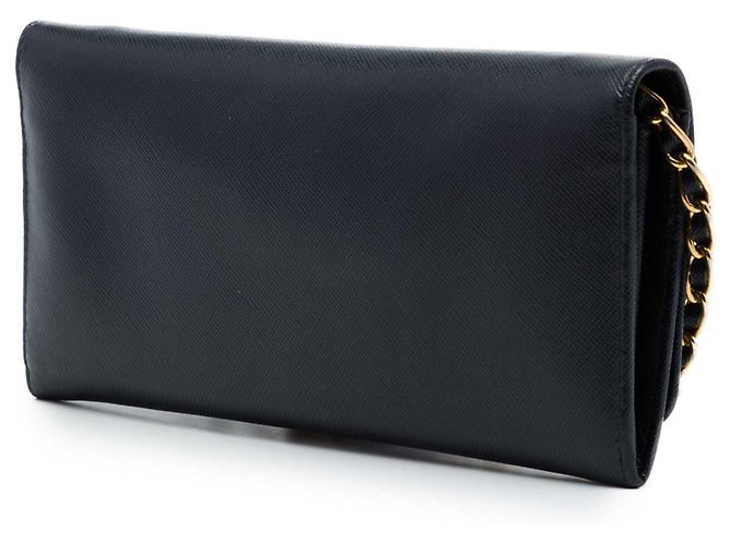 Prada Black Saffiano Wallet On Chain - view 2