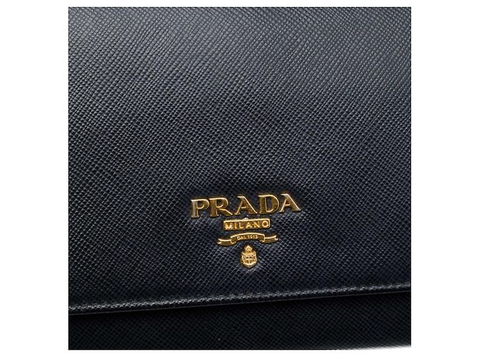 Prada Black Saffiano Wallet On Chain - view 5