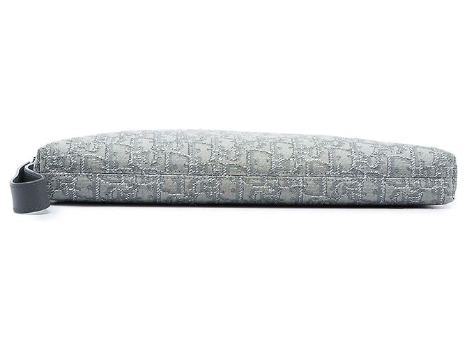 Bolsa com zíper A4 Dior Gray Oblique Canvas Marrom - vista 3
