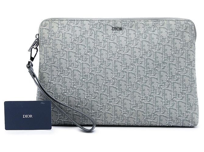Bolsa com zíper A4 Dior Gray Oblique Canvas Marrom - vista 6