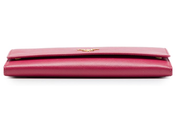 Portefeuille à chaîne Prada en Saffiano rose - vue 3
