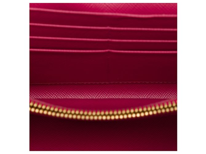 Portefeuille à chaîne Prada en Saffiano rose - vue 4