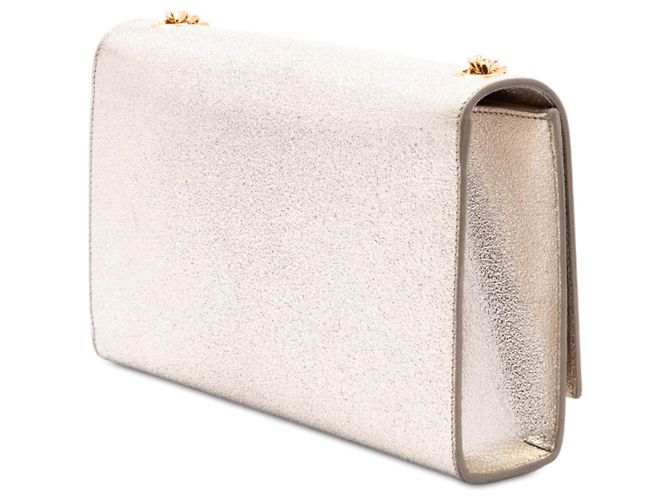 Autre Marque Saint Laurent Gold Metallic Textured Calfskin Star Monogram Kate Crossbody D'oro - vista 2