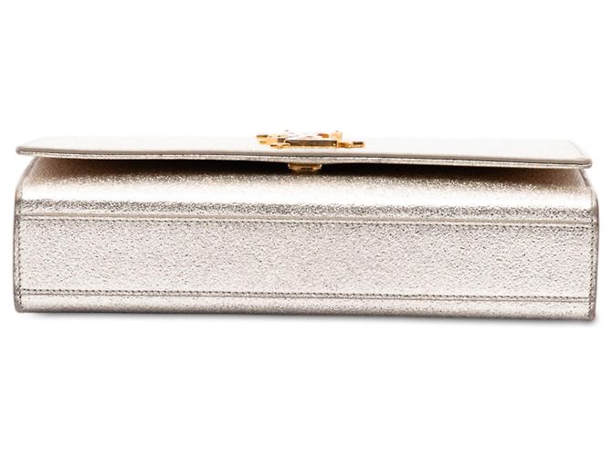 Autre Marque Saint Laurent Gold Metallic Textured Calfskin Star Monogram Kate Crossbody D'oro - vista 3