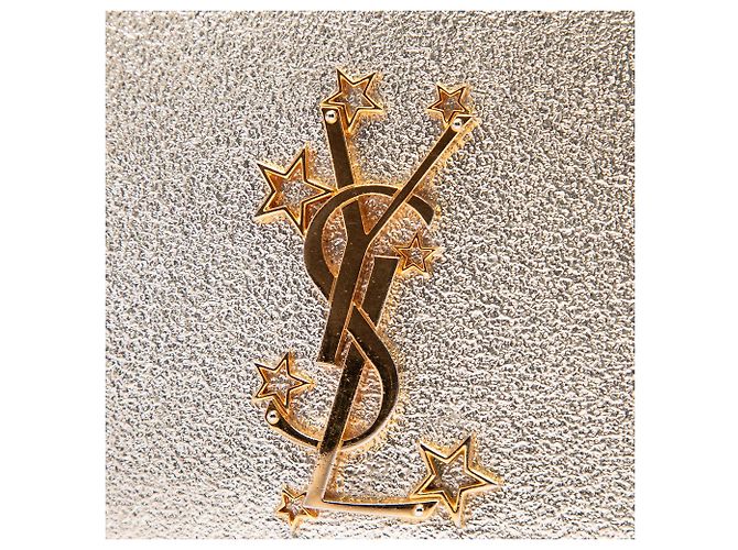Autre Marque Saint Laurent Gold Metallic Textured Calfskin Star Monogram Kate Crossbody D'oro - vista 5