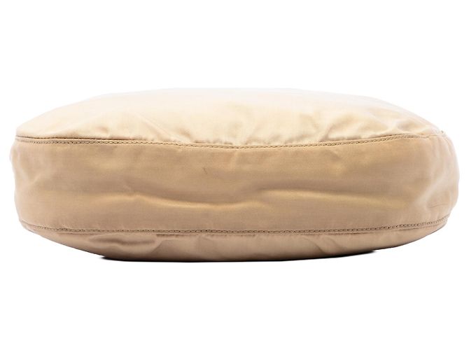 Borsa a tracolla Prada in Tessuto beige con catena in resina - vista 3