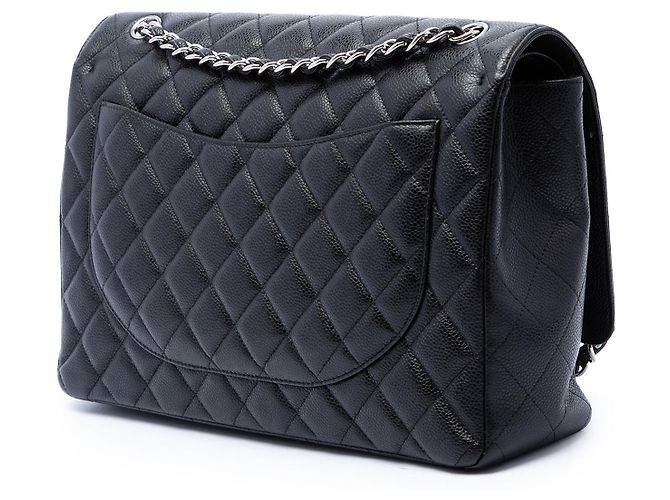 Chanel Black Maxi Classic Caviar Double Flap Preto - vista 2