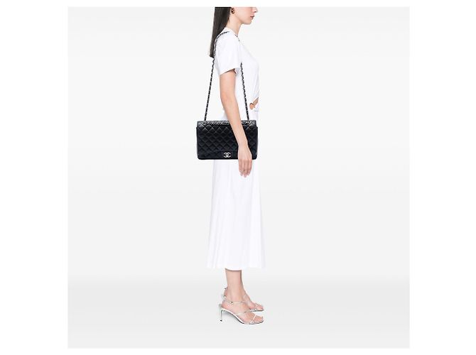 Chanel Black Maxi Classic Caviar Double Flap Preto - vista 6