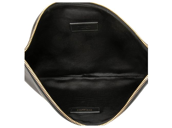 Autre Marque Clutch de piel negra con cremallera Saint Laurent Negro - vista 4