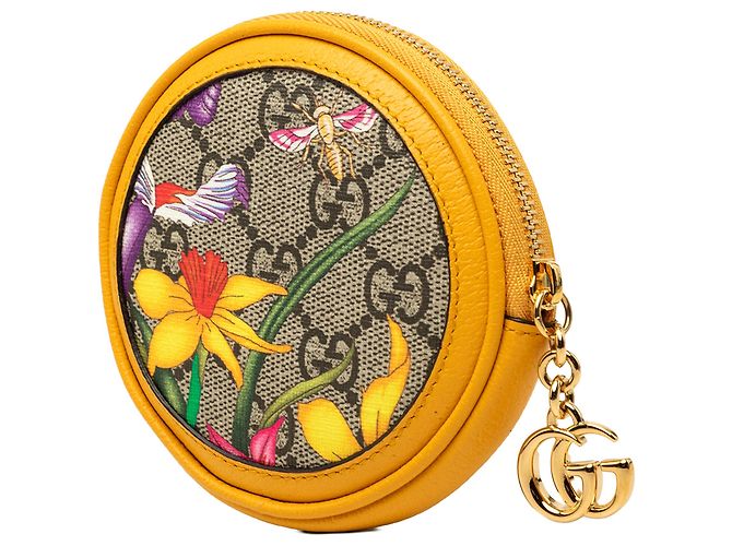 Monedero Gucci Beige GG Supreme Flora Web Ophidia - vista 2