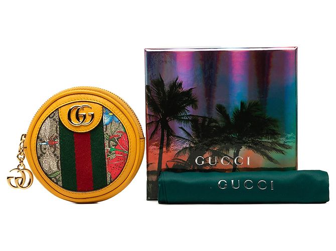 Monedero Gucci Beige GG Supreme Flora Web Ophidia - vista 8