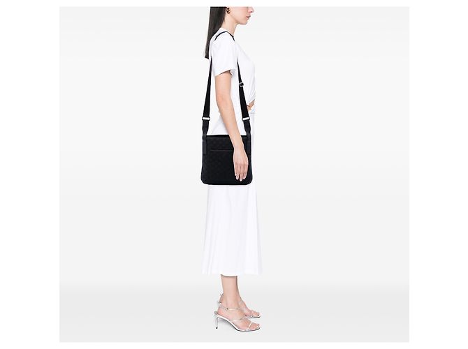 Borsa a tracolla Gucci in canvas GG nero - vista 6