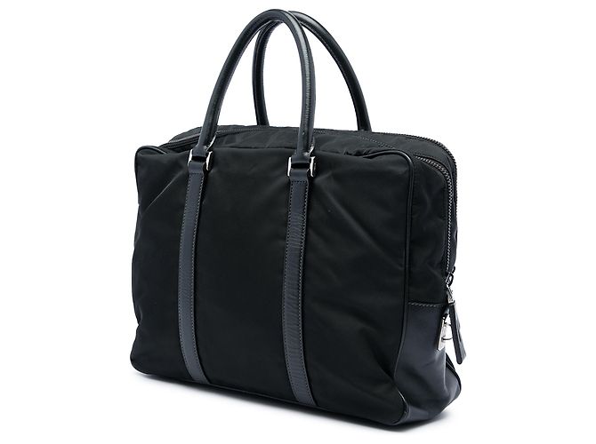 Mala de negócios Prada em Tessuto com acabamentos em Saffiano preto - vista 2