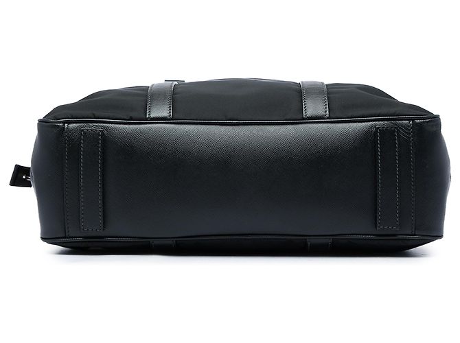 Mala de negócios Prada em Tessuto com acabamentos em Saffiano preto - vista 3