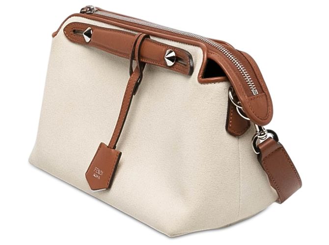 Fendi By The Way Medium Satchel aus braunem Canvas Beige - Ansicht 2