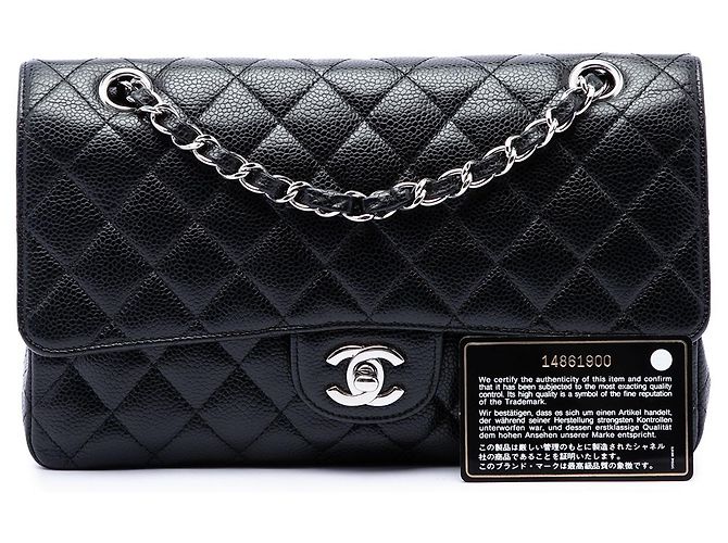 Chanel Black Medium Classic Caviar Double Flap Schwarz - Ansicht 7