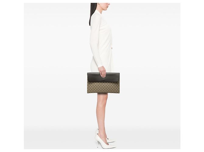 Clutch a Busta Gucci Beige GG Supreme - vista 6