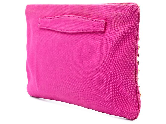 Pochette Prada Pink Canvas Canapa Bijoux Rose - vue 2