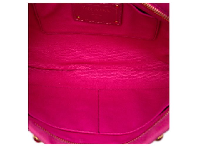 Pochette Prada Pink Canvas Canapa Bijoux Rose - vue 4