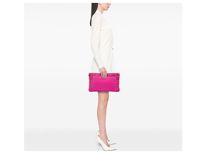 Pochette Prada Pink Canvas Canapa Bijoux Rose - vue 6