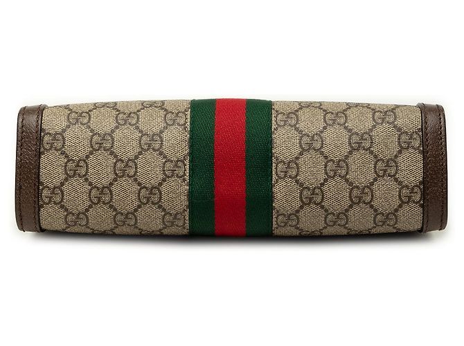 Gucci Beige Small GG Supreme Web Ophidia Chain Crossbody - vista 3