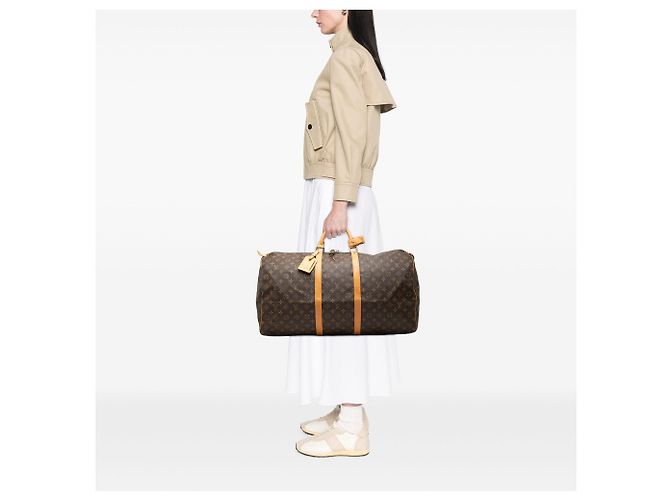 Louis Vuitton Brown Monogram Keepall 60 Marrone - vista 7
