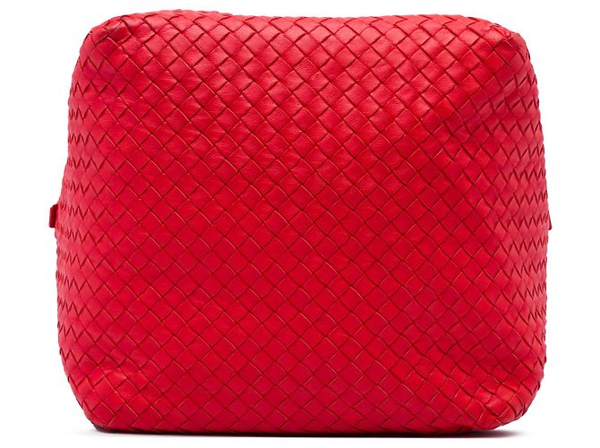 Borsa a tracolla Bottega Veneta Cube in Nappa Intrecciato rossa Rosso - vista 3
