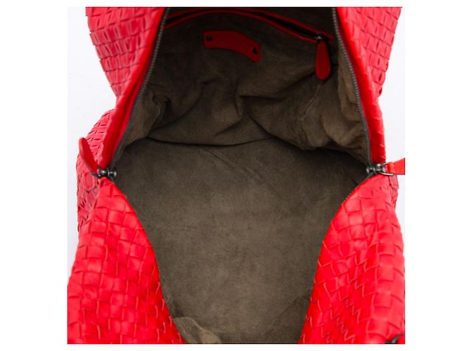 Borsa a tracolla Bottega Veneta Cube in Nappa Intrecciato rossa Rosso - vista 4