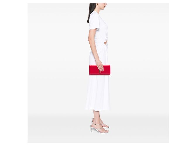 Autre Marque Clutch Saint Laurent Red Grain de Poudre Monogram Cassandre Roja - vista 6