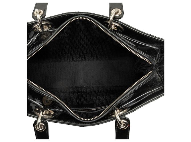 Dior Black Large Patent Cannage Lady Dior Negro - vista 4