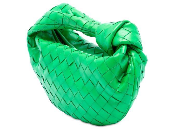 Bottega Veneta Mini Jodie in Nappa Intrecciato Verde - vista 2