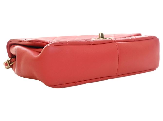 Chanel Red Small Lambskin Elegant Chain Single Flap Rouge - vue 12