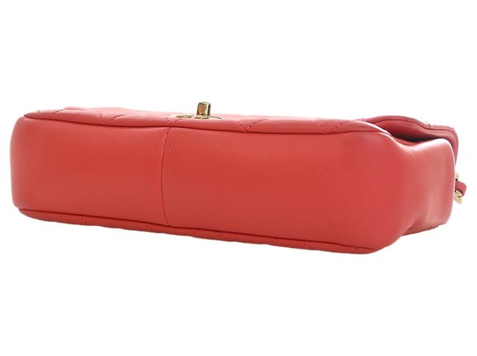 Chanel Red Small Lambskin Elegant Chain Single Flap Rouge - vue 13
