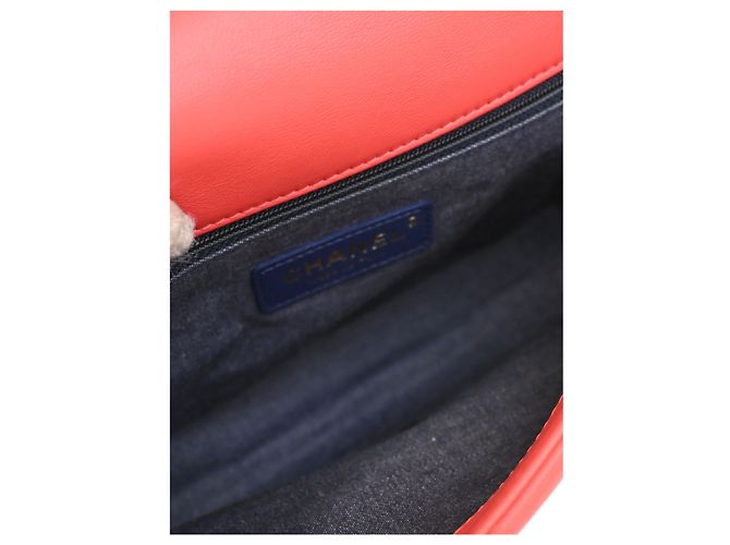 Chanel Red Small Lambskin Elegant Chain Single Flap Rouge - vue 4