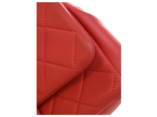 Chanel Red Small Lambskin Elegant Chain Single Flap Rouge - vue 7