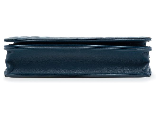 Chanel Blue CC Embossed Lambskin Diamond Wallet On Chain Geldbörse Blau - Ansicht 3