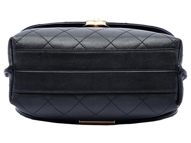 Chanel Black CC Quilted Calfskin Double Sided Metal Frame Flap Schwarz - Ansicht 3