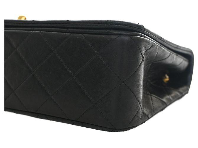 Chanel Black CC Quilted Lambskin Turnlock Full Single Flap Nero - vista 10