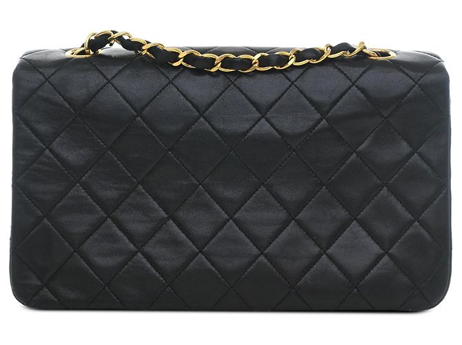 Chanel Black CC Quilted Lambskin Turnlock Full Single Flap Nero - vista 2
