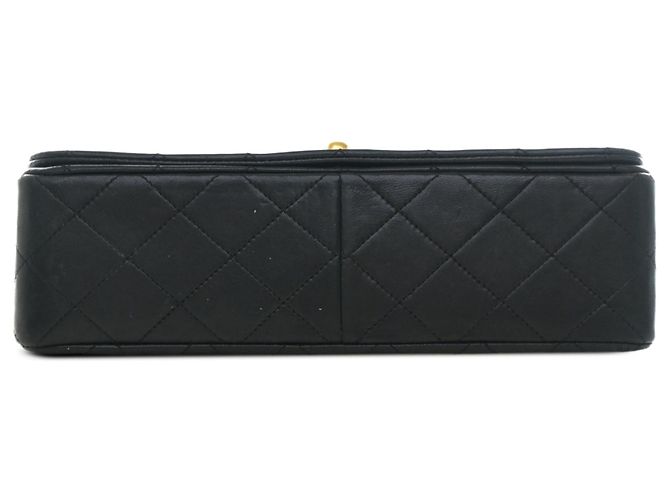 Chanel Black CC Quilted Lambskin Turnlock Full Single Flap Nero - vista 3