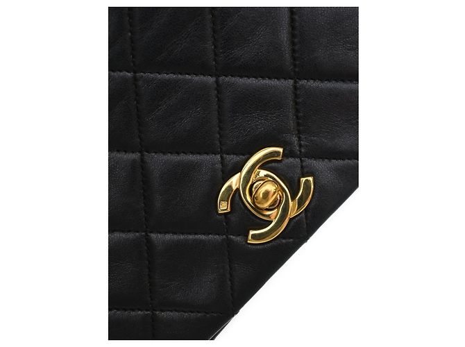 Chanel Black CC Quilted Lambskin Turnlock Full Single Flap Nero - vista 5