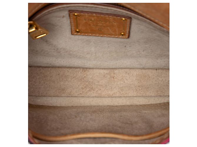 Prada Bolso Bandolera de Lona Canapa Righe Rosa - vista 4